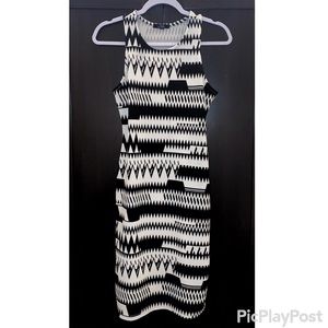 Black and White Tribal Bodycon Razor back dress